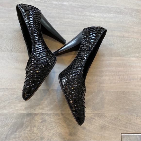 Proenza Schouler snakeskin black pumps heels 37 7 - Picture 7 of 8